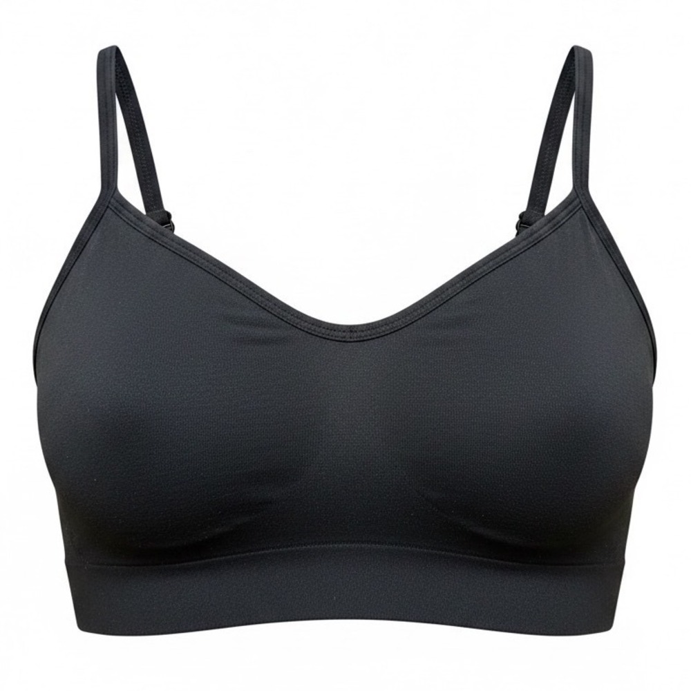 Athleta Black Seamless Sports Bra Small Adjustable Convertible Straps‎ Yoga